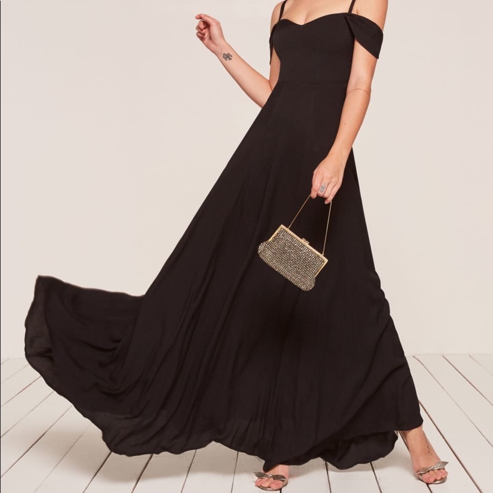 NWOT Black Poppy Dress Reformation